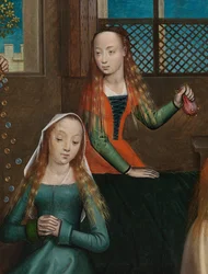 Detail (Liefdadigheid van Sint Nicolaas, van het altaarstuk van Sint Nicolaas, ca. 1486-93)