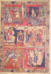 Scènes uit de Levens van Samuel, Saul en David, uit de Winchester Bijbel, 1160-80