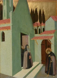 De heilige Antonius verlaat zijn klooster, ca. 1430-1435 (tempera op populierenpaneel)