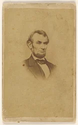 [Gravure van Abraham Lincoln naar een foto van Mathew B. Brady].