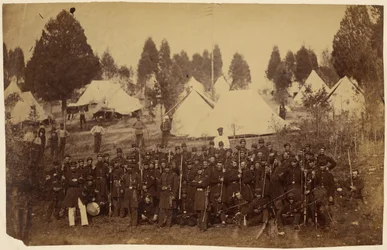Derde regiment infanterie van Connecticut, Camp Douglas, 1861/[Unietroepen en kampvolgers]