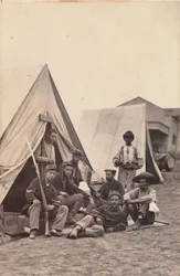 [Kampscène met soldaten van de 22e New York State Militia, Harper