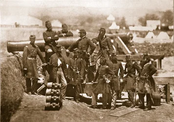Generaal Corcoran (helemaal links) en Officieren van de 69e New York Vrijwilligers, 1861-65