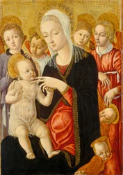 Madonna en Kind met Engelen en Cherubijnen, ca. 1460-1465