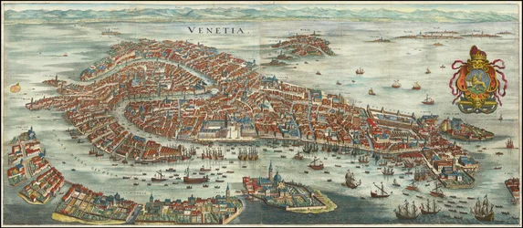 1636 Vogelvlucht van Venetië door Matthäus Merian