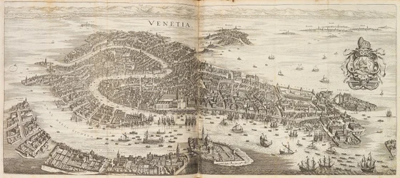Panorama van Venetië. Uit Newe Archontologia cosmica door Johann Ludwig Gottfried, 1646
