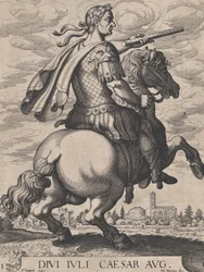 Plaat 1: Keizer Julius Caesar te paard, uit 