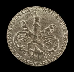 Wapenschild, helmteken en manteling [achterkant], 1529