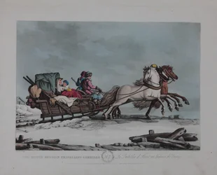 De winterse Russische reiswagen, 1810s