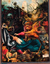 Detail van de Verzoeking van de Heilige Antonius de Grote, altaarstuk van Issenheim, ca.1512-16 (olieverf op paneel)