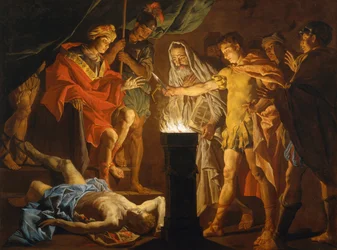Mucius Scaevola in aanwezigheid van Lars Porsenna, ca. 1640 (olieverf op doek)
