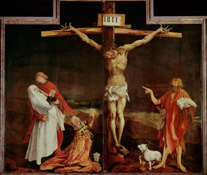 Kruisiging (schilderij op lindehout)