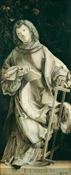 Paneel van het Heller-altaar met afbeelding van St. Laurentius