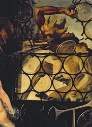 De Duivel die het raam aanvalt, detail van Sint Antonius de Kluizenaar van het Isenheim Altaarstuk, c.1512-16
