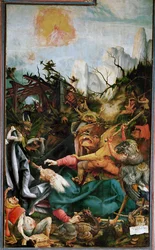 De bekoring van de heilige Antonius de Grote (schilderij op lindehout)