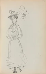 Italiaans Schetsboek: Staande Vrouw, pagina 52, 1898-1899