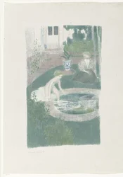 De weerspiegeling in de fontein