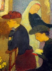 De drie vrouwen. Schilderij van Maurice Denis (1870-1943). Privécollectie.