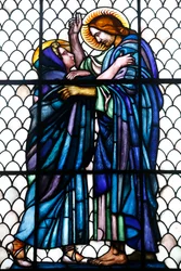 Maurice Denis museum, Saint Germain en Laye, Frankrijk, kapel van Sint Louis (glas-in-lood)