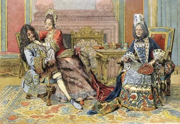 Vertrouwdheid van de hertogin van Bourgondië met Lodewijk XIV, bekend als de Zonnekoning