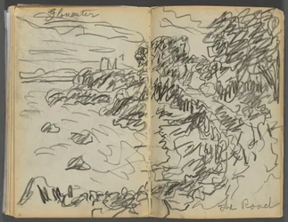 Schetsboek - The Granite Shore Hotel, Rockport, pagina 008  9: "Gloucester- The Road".