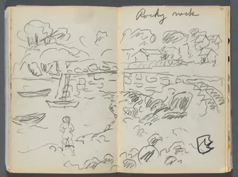 Schetsboek - The Granite Shore Hotel, Rockport, pagina 088  89: "Rocky Neck".