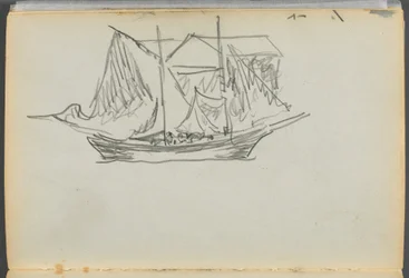Schetsboek - The Granite Shore Hotel, Rockport, pagina 098: Zeilboot