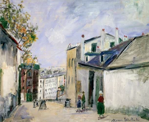 Straatbeeld in Montmartre, Parijs (olieverf op doek)