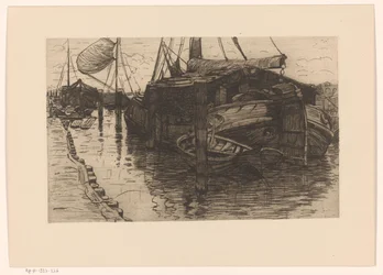 Aangemeerde boten in een haven