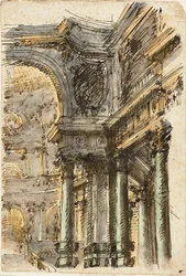 Architectonische Fantasie (recto); Architectonische Details (verso)