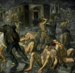 Scène uit de verwoesting van Messina