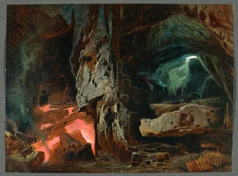 Frankrijk, Parijs, Decorontwerp voor act II van De Ring des Nibelungen - Het Rijngoud door Richard Wagner