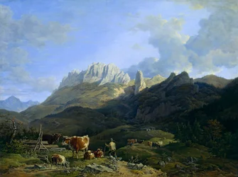 Alpenlandschap met Kampenwand