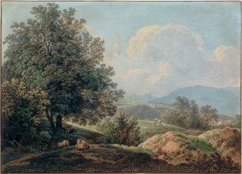 Vooralpenlandschap met slapende herder