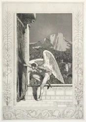 De aankomst van Amor, blad 12 uit de serie "Cupido en Psyche: Opus V"