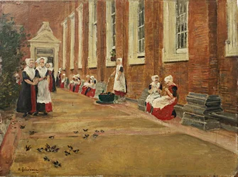 Liebermann, Max - Studie voor het Vrije Uur in het Amsterdamse Weeshuis - Eberle 1876 28