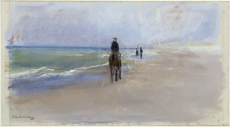 Ruiter op het strand