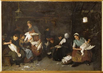 Women plucking geese (panting)