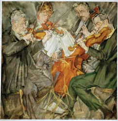 Het beroemde Rozenkwartet. Arnold Roseâ€š, links (olieverf op doek)