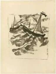 Boten in de storm, uit De Samland Ode