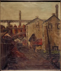 Arbeiderswijk met staalfabriek