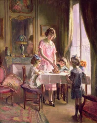 Thee met de kinderen