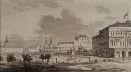 Kremlin van Moskou voor de bouw van het Grote Kremlinpaleis, 1817