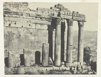 Baalbeck (Heliopolis), Tempel van Jupiter, westelijke gevel; Syrië