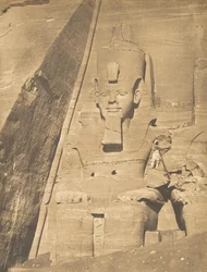 Oostelijke Kolos van de Spéos van Phré, in Abousembil Portret van Ramses-de-Grote, maart 1850