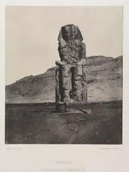 Kolossale monoliet van Amenhotep III, Gournah, 1849-1851