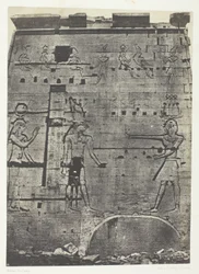 Grote tempel van Isis in Philoe, tweede pyloon; Nubië, plaat 74 uit het album "Egypte, Nubië, Palestina en Syrië" (1852)