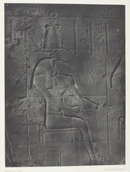 Grote tempel van Isis in Philoe, Tôth Ibiocéphale; Nubië, plaat 79 uit het album "Egypte, Nubie, Palestina en Syrie" (1852)