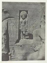 Ibsamboul, Beelden van de Ingang van de Spéos van Phrè, Nubië, 1849-51, gedrukt 1852