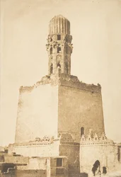 Minaret occidental de la Mosquée du Khalif Hakem, au Kaire, 9 januari 1850